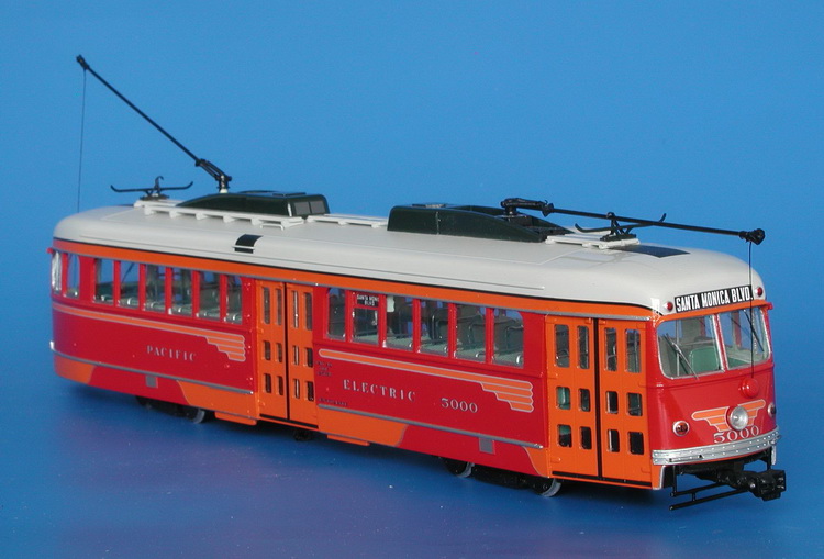 1940 Pacific Electric Pullman-Standard PCC (Order W6624, 5000-5029 series) - post'43/44 livery SPTC161a Model 1 48