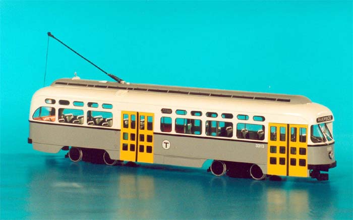 1951 Massachusetts Bay Transportation Authority Pullman-Standard "Picture Window" PCC (3272-3321 series) - in MBTA grey/white/yellow livery SPTC171b Model 1 48