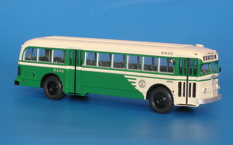1947/49 white 798 (san francisco municipal railway 0166-0454 series) - muni's 2d "wings" livery. SPTC243.01a-1 Model 1 48
