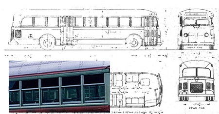 1944/48 white 798 transit bus kit (straight windshield; split sashes) SPTC243.002K Model 1 48