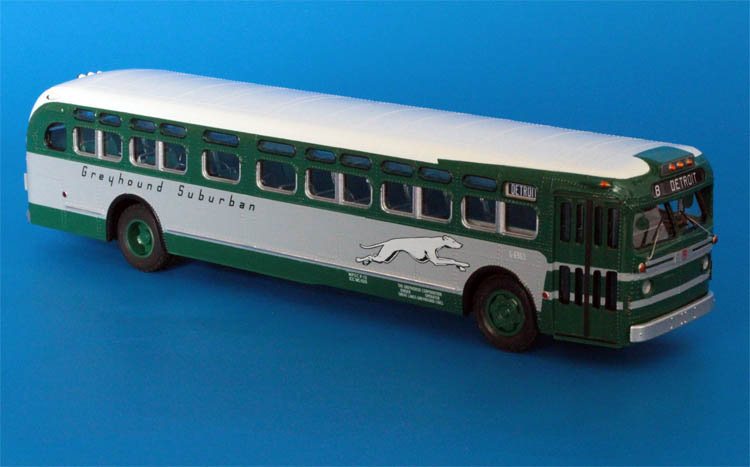 1954/55 GM TDH-5105 (Great Lakes Greyhound Lines G6963-G6992 series). SPTC244a Model 1 48