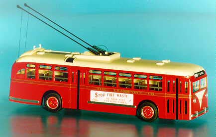 1938 Yellow Coach Model 1208 Trolleybus (TMER&L Fire Safety Bus #136) SPTC401a Model 1 43