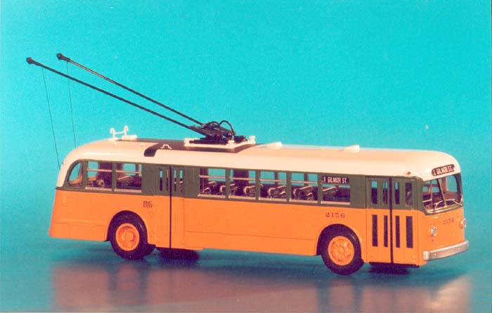 1948 acf-brill tc-44 (baltimore transit co. 2128-2190 series) - original yellow/green/grey livery SPTC427-0 Model 1 48
