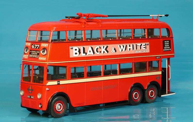 1938/39 London Transport Leyland K1/K2-class Trolleybus (1055-1354 series) - all-red roof livery SPTC434AL Model 1 43