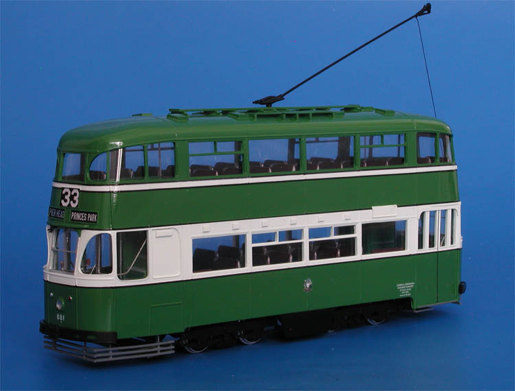 1936/37 Liverpool Corporation "Green Goddess" Tram (post'50/53 version; EMB Lightweight bogies). SPTC442-1 Model 1 43