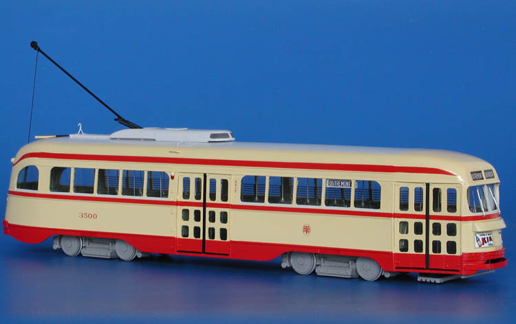 1944 Montreal Tramways Co. Canadian Car & Foundry PCC (Order 1556; 3500-3517 series) - original livery. SPTC449 Model 1 48