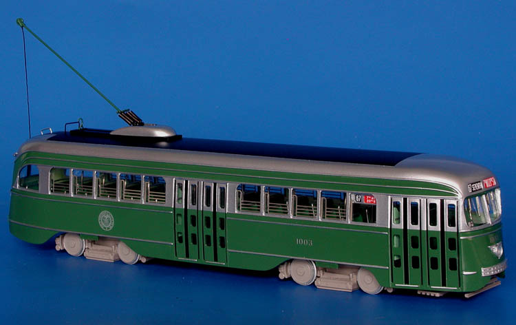 1936/37 New York City Transit System St.Louis Car Co. PCC (Job 1600; 1001-1099 series) - post'46 - early 1950s livery. SPTC75-3 Model 1 48