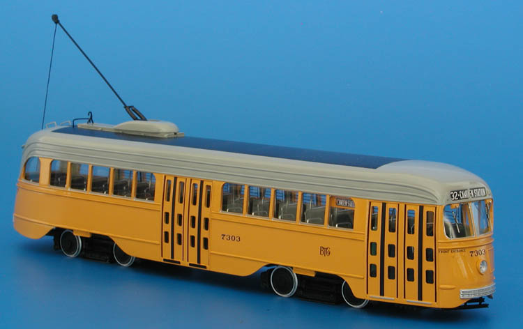 1936 Baltimore Transit Co. St.Louis Car Co. PCC - final BTCo yellow & grey livery.