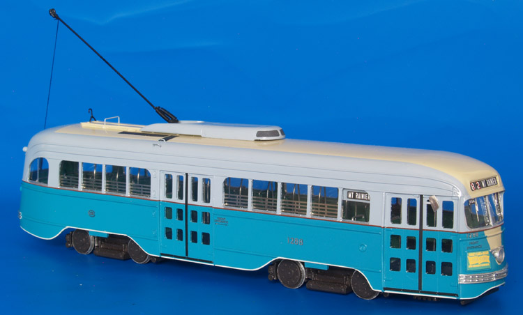 1941 Washington Capital Transit Co. St.Louis Car Co. PCC (Job 1627; 1268-1302 series)- "as delivered" livery. SPTC86-0 Model 1 48