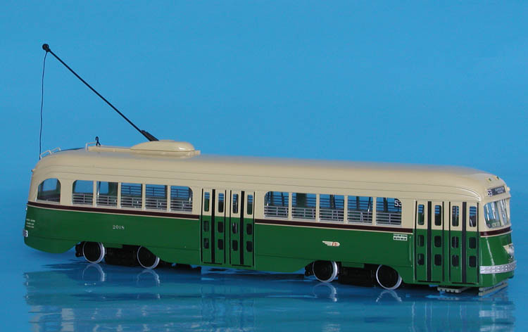 1938 Philadelphia Transportation Co. St.Louis Car Co. PCC 2001-2020 series (A-34 class) - in mid-50s green & cream livery.