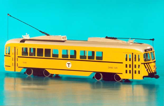 1945 Massachusetts Bay Transit Authority Pullman-Standard PCC (ex-Dallas), as Sand Car 3326 (rebuilt in 1973)