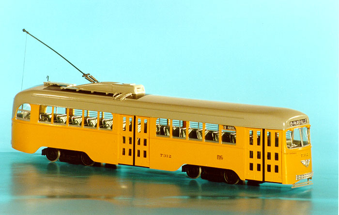 1939 Baltimore Transit Co. Pullman-Standard PCC - final BTCo yellow/grey livery. SPTC150-2 Model 1 48
