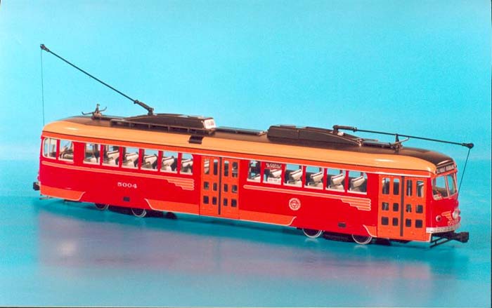 1940 Pacific Electric Pullman-Standard PCC (Order W6624, 5000-5029 series) - in post'52 "as refurbished" livery SPTC161c Model 1 48
