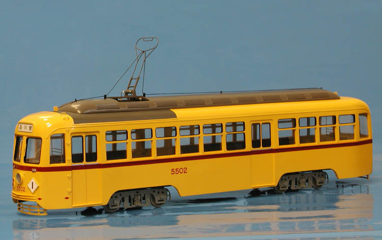 1953 tokyo metropolitan goverment transportation bureau naniwa koki co. №5502 - post'64 yellow & red livery SPTC170a Model 1 43