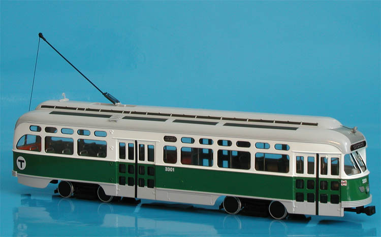 1951 Massachusetts Bay Transportation Authority Pullman-Standard "Picture Window" PCC (3272-3321 series) - in Green Line livery (with dash "wings") SPTC171c-1 Model 1 48