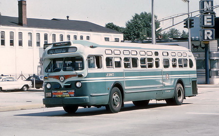 1955 GM TDH-4512 (Public Service Coordinated Transport J300-J420 series) - later 60s livery.