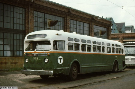 1957 GM TDH-4512 (MBTA Boston 3102-3152 series; former Eastern Massachusetts Street Railway). SPTC216.12-1 Model 1 48