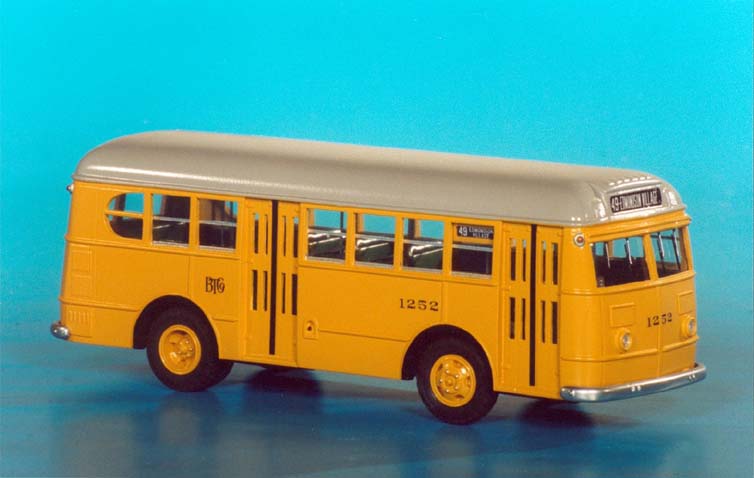 1946/47 ford transit 69-b/79-b (baltimore transit co. 1201-1300 series) - btco yellow/gray paint scheme SPTC230-1 Model 1 48