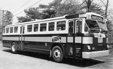 1950 Twin Coach 44-S (Toronto Transportation Commission 1320-1329 series) - "as delivered"  livery (white roof).