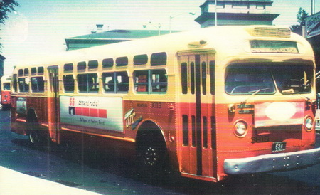 1953 GM TDH-5105 (United Transit Co, Providence RI  3801-3845 series) - 1957-1965 livery.