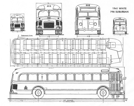 white 798-1 suburban bus (1941-1947) kit SPTC240.00K Model 1 48