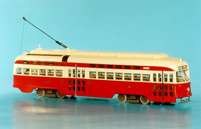 1946 toronto transportation commission pullman-standard pcc (order w6750; a-11 class, 4625-4674 series, ex-cleveland acq. in 1952/53) - as outshopped by ttc in 1953. SPTC410a Model 1 48