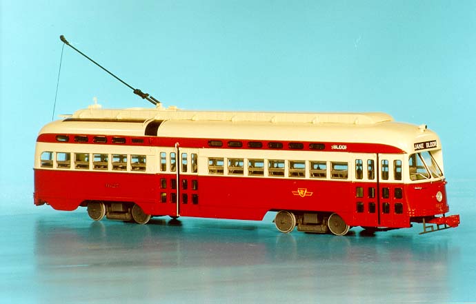 1946 toronto transit commission pullman-standard pcc (order w6750; a-11 class, 4625-4674 series, ex-cleveland acq. in 1952/53) - post'54 - early 60s livery SPTC410a-1 Model 1 48