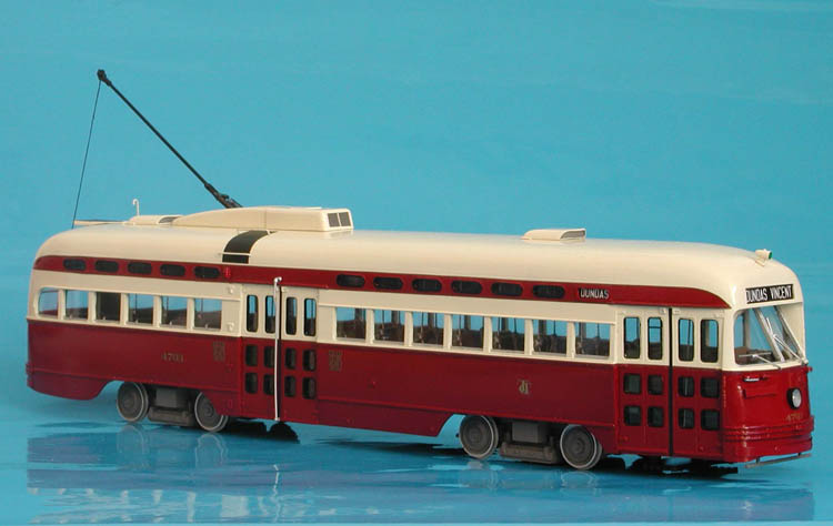 1947/53 Toronto Transportation Commission Pullman-Standard PCC (Order W6777; A-13 class; 4700-4747 series; ex-Birmingham, acq. in 1953) - as outshopped by TTC in 1953.