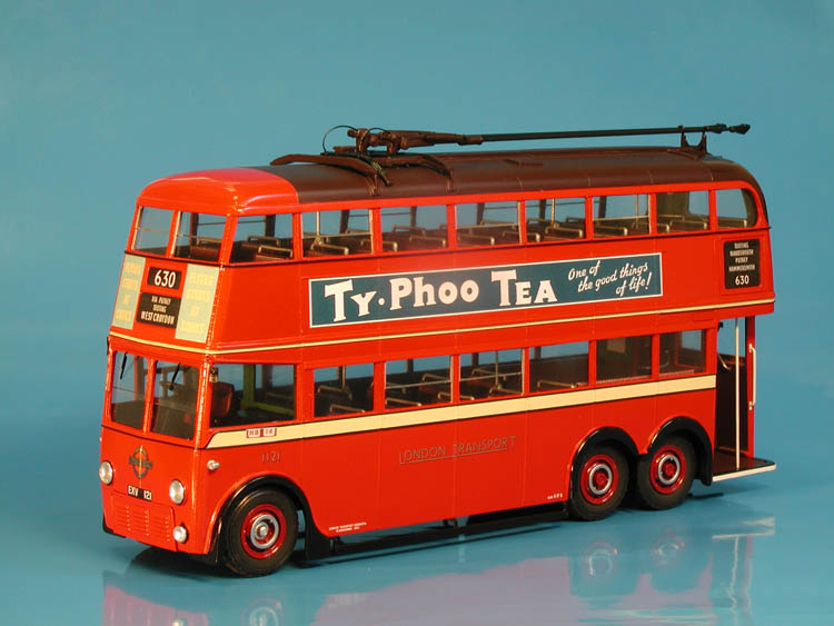 1938/39 london transport leyland k1/k2-class trolleybus (1055-1354 series) - post-war livery SPTC434-1 Model 1 43