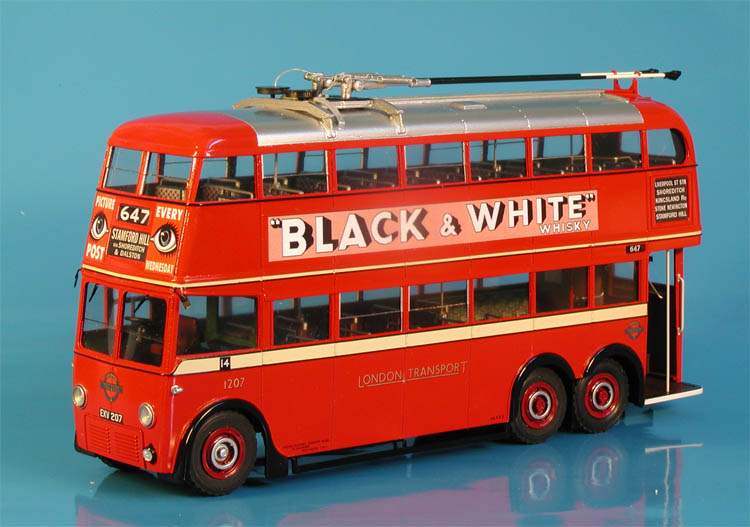 1938/39 london transport leyland k1/k2-class trolleybus (1055-1354 series) - original livery SPTC434 Model 1 43