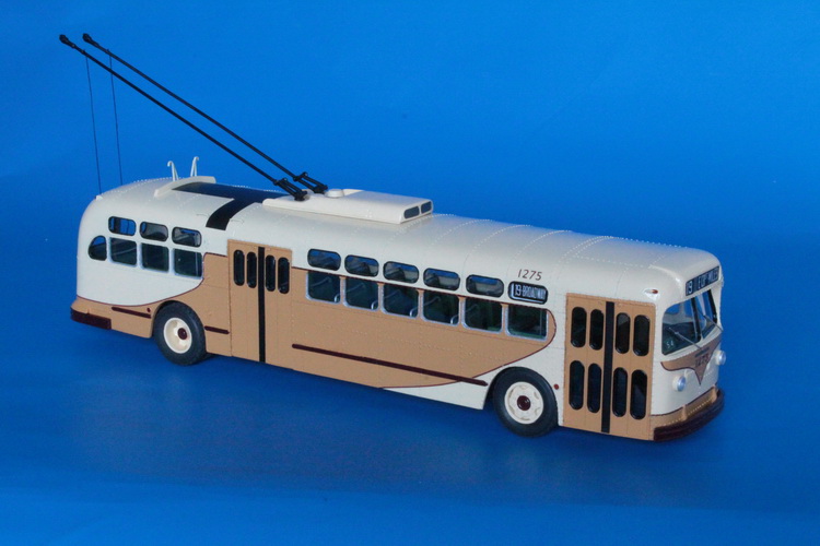 marmon-herrington tc-49 trolleybus (cleveland transit system 1275-1324 series). SPTC437 Model 1 48