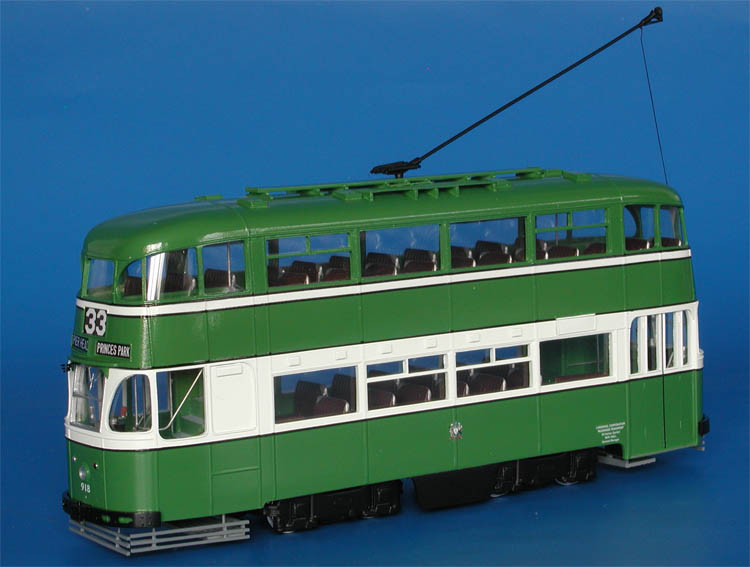 1936/37 Liverpool Corporation "Green Goddess" Tram (post'50/53 version; Maley & Taunton bogies). SPTC442-2 Model 1 43