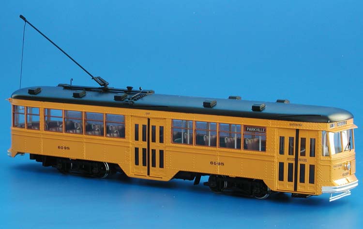 1930 Baltimore Transit Co. Cincinnati Car Co. Peter Witt Car (6051-6100 series) - post'48 yellow & black livery SPTC451-3 Model 1 48