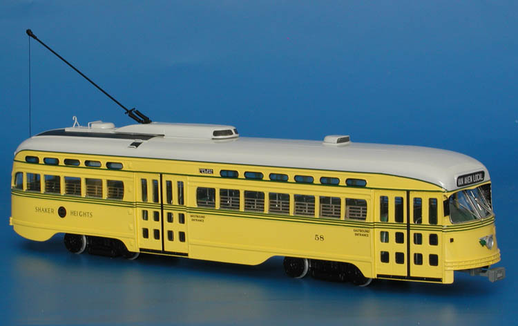 1947 Shaker Heights Rapid Transit St.Louis Car Co. MU PCC (56-70 series, ex-TCRT, acquired in 1953/54) - 1960s livery. SPTC455a Model 1 48