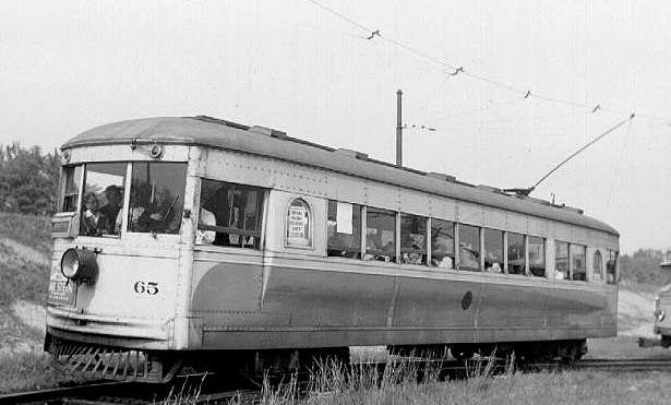 1928/29 shaker heights rapid transit cincinnati car co. curved-side car (60-65 series, ex-indianapolis & southeastern rairoad co., acq. in 1941) SPTC459-1 Model 1 48