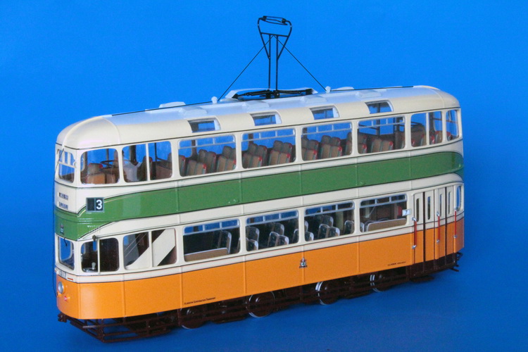 1948/52 glasgow corporation transport cunarder tram (1293-1392 series) - post 1955 livery. SPTC465-1 Model 1 43