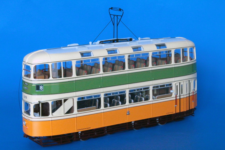 1948/52 glasgow corporation transport cunarder tram (1293-1300 series) - original livery. SPTC465 Model 1 43