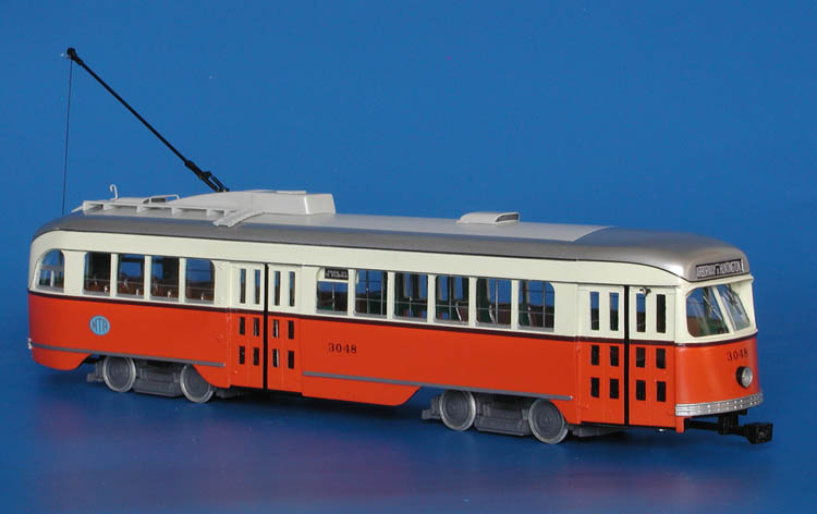 1944 MTA Boston Pullman-Standard PCC (Order W6697, 3022-3056, 3067-3071, 3097-3101; 3112-3141 series) - post'59 livery ("Flat tops" cars).