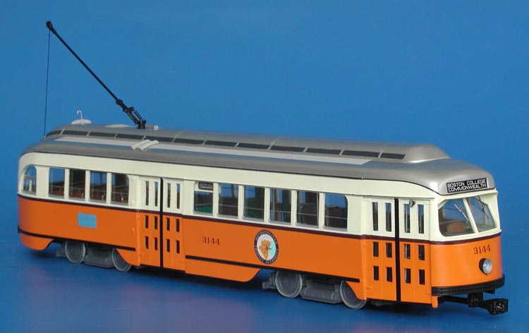 1944 MTA Boston Pullman-Standard PCC (Order W6697, 3057-3066, 3102-3111, 3142-3146 series) - post 1950 - late 50s livery ("Commonwealth" cars).