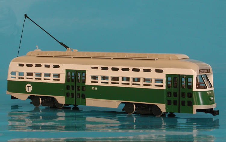 1946 Massachusetts Bay Transportation Authority Pullman-Standard PCC (Order W6710; 3197-3221 series) - in Green Line livery (with green doors).