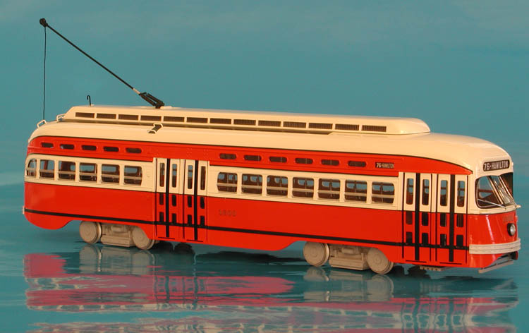 1945 pittsburgh railways co. st.louis car co. pcc 1600 "queen mary" (job 1644) - "as delivered" version. SPTC61 Model 1 48