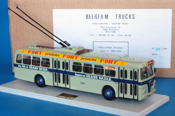 1954 fn-acec trolleybus type vi (liege) - belgium trucks #100/100 BT-1T Model 1 50