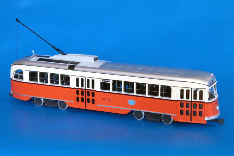 1941 MTA Boston Pullman-Standard PCC (Order W6629; 3002-3009; 3011-3021 series) - late 1950s livery. SPTC49-1 Model 1 48